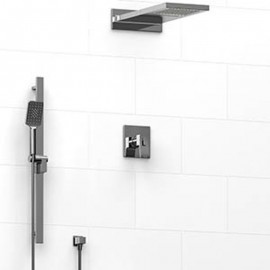 Riobel KIT7045 Type TP thermostaticpressure balance 0.5 coaxial 3-way system with hand shower rail and rain and cascade showe...