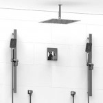 Riobel KIT7745 Type TP thermostaticpressure balance 0.5 coaxial 3-way system with 2 hand shower rails and shower head