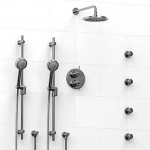 Riobel KIT783ATOP Type TP thermostaticpressure balance 0.75 double coaxial system with 2 hand shower rails 4 body jets and sh...