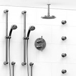 Riobel KIT783MA Type TP thermostaticpressure balance 0.75 double coaxial system with 2 hand shower rails 4 body jets and show...