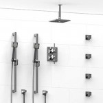 Riobel KIT783MZ Type TP thermostaticpressure balance 0.75 double coaxial system with 2 hand shower rails 4 body jets and show...