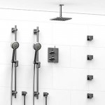 Riobel Pallace KIT783PATQ Type TP thermostaticpressure balance 0.75 double coaxial system with 2 hand shower rails 4 body jets a