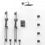 Riobel Pallace KIT783PATQ Type TP thermostaticpressure balance 0.75 double coaxial system with 2 hand shower rails 4 body jets a