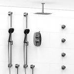 Riobel Venty KIT783VY Type TP thermostaticpressure balance 0.75 double coaxial system with 2 hand shower rails 4 body jets and s