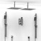 Riobel KIT7883 Type TP thermostaticpressure balance 0.75 double coaxial system with 2 hand shower rails 2 shower arms and 2 s...