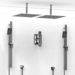 Riobel KIT7883 Type TP thermostaticpressure balance 0.75 double coaxial system with 2 hand shower rails 2 shower arms and 2 s...