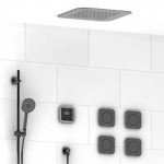 Riobel Salome KIT90ISSAC 0.75 electronic system with hand shower rail 4 body jets and shower head