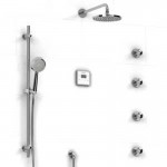 Riobel KIT93ISTM 0.75 electronic system with hand shower rail 4 body jets and shower head