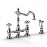 Riobel BR400X Bridge kitchen faucet with spray