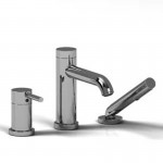 Riobel CS16 3-piece Type P pressure balance deck-mount tub filler with hand shower