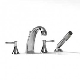 Riobel FM12L 4-piece deck-mount tub filler with hand shower