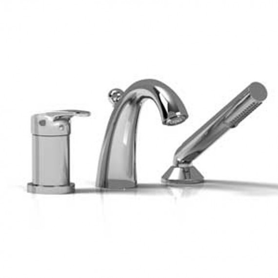 Riobel JO16 3-piece Type P pressure balance deck-mount tub filler with hand shower