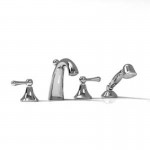 Riobel MP12L 4-piece deck-mount tub filler with hand shower