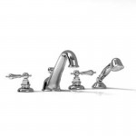 Riobel RO12L 4-piece deck-mount tub filler with hand shower