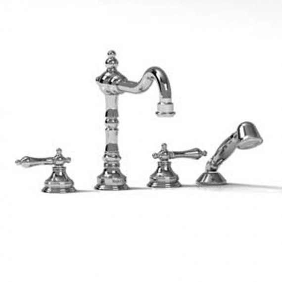 Riobel RT12L 4-piece deck-mount tub filler with hand shower