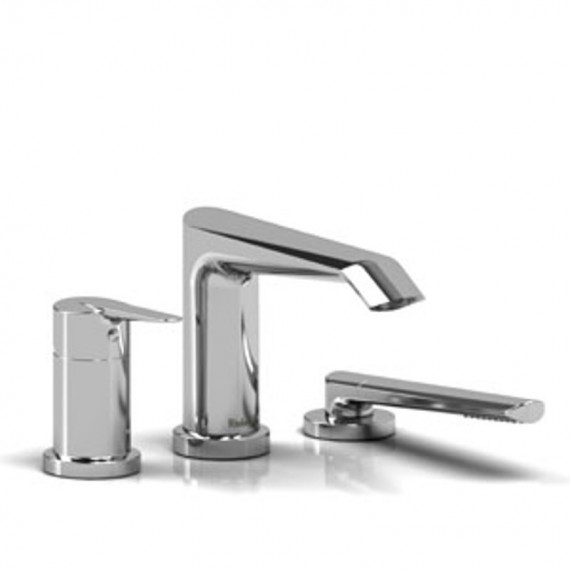 Riobel Venty TVY16 3-piece Type P pressure balance deck-mount tub filler with hand shower trim