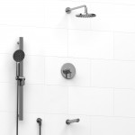 Riobel KIT1345PXTM Type TP thermostaticpressure balance 0.5 coaxial 3-way system with hand shower rail shower head and spout