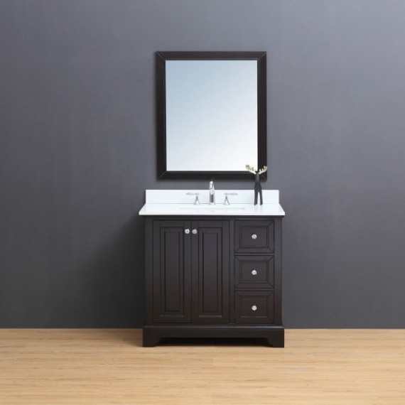 Virta 36 Inch Dalia Floor Mount Single Sink Vanity - With Right Hand Drawers