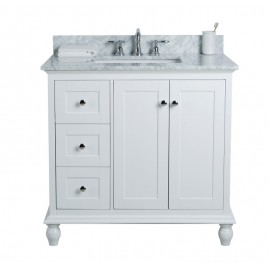 Virta 36 Inch Yasmine Floor Mount Single Sink Vanity - With Left Hand Drawers