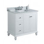 Virta 36 Inch Yasmine Floor Mount Single Sink Vanity - With Left Hand Drawers