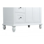 Virta 36 Inch Yasmine Floor Mount Single Sink Vanity - With Left Hand Drawers