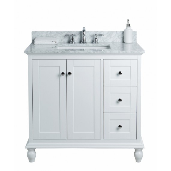 Virta 36 Inch Yasmine Floor Mount Single Sink Vanity - With Right Hand Drawers