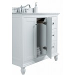 Virta 36 Inch Yasmine Floor Mount Single Sink Vanity - With Right Hand Drawers