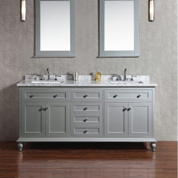 Virta 72 Inch YASMINE Solid Wood Floor Mount Vanity