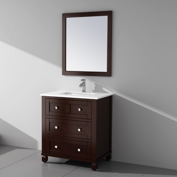 Virta 30 Inch HAMPTON Solid Wood Floor Mount Vanity