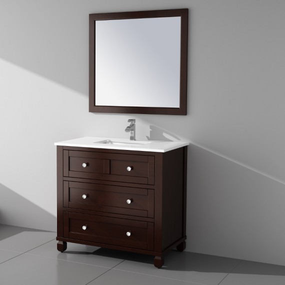 Virta 36 Inch HAMPTON Solid Wood Floor Mount Vanity