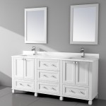 Virta 72 Inch HAMPTON Solid Wood Floor Mount Vanity