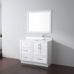 Virta 42 Inch Flow Floor Mount Single Sink Vanity - Without Countertop