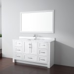 Virta 58 Inch Flow Floor Mount Single Sink Vanity - Without Countertop