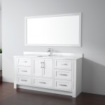 Virta 67 Inch Flow Floor Mount Single Sink Vanity - Without Countertop