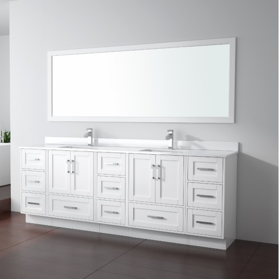 Virta Flow Floor Mount 90 Inch Double Sink Vanity Without Countertop - Double Sink Bathroom Vanities 90 Inches
