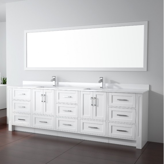 Buy Virta Flow Floor Mount 101 Inch Double Sink Vanity - Without Countertop