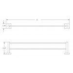 Virta Zenith 24 Inch Double Towel Bar