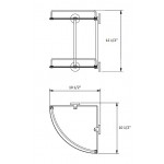 Virta DAPHNE Double Corner Glass Shelf