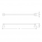 Virta Rhea 24 Inch Single Towel Bar