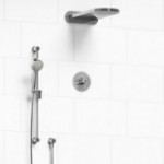 Riobel KIT2745CSTM Type TP thermostaticpressure balance 0.5 coaxial 3-way system with hand shower rail and rain and cascade s...