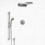 Riobel Georgian KIT2745GN Type TP thermostaticpressure balance 0.5 coaxial 3-way system with hand shower rail and rain and casca