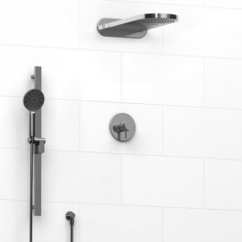 Riobel Paradox KIT2745PXTM Type TP thermostaticpressure balance 0.5 coaxial 3-way system with hand shower rail and rain and casc