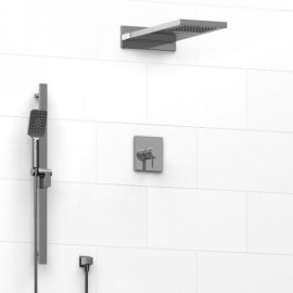 Riobel Paradox KIT2745PXTQ Type TP thermostaticpressure balance 0.5 coaxial 3-way system with hand shower rail and rain and casc