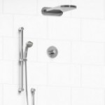 Riobel KIT2745RT Type TP thermostaticpressure balance 0.5 coaxial 3-way system with hand shower rail and rain and cascade sho...