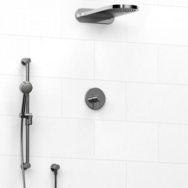 Riobel Riu KIT2745RUTM Type TP thermostaticpressure balance 0.5 coaxial 3-way system with hand shower rail and rain and cascade 