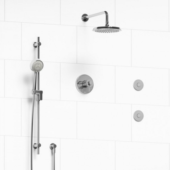 Riobel KIT3545ATOP Type TP thermostaticpressure balance 0.5 coaxial 3-way system with hand shower rail shower head and spout