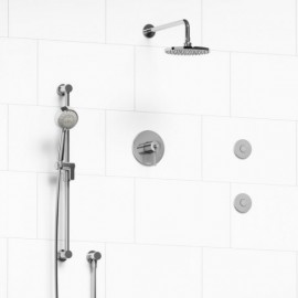 Riobel KIT3545CSTM Type TP thermostaticpressure balance 0.5 coaxial 3-way system with hand shower rail shower head and spout