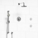 Riobel Edge KIT3545EDTM Type TP thermostaticpressure balance 0.5 coaxial 3-way system with hand shower rail shower head and spou