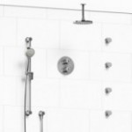 Riobel KIT446CSTM Type TP thermostaticpressure balance double coaxial system with hand shower rail 4 body jets and shower head