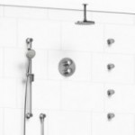 Riobel Edge KIT446EDTM Type TP thermostaticpressure balance double coaxial system with hand shower rail 4 body jets and shower h